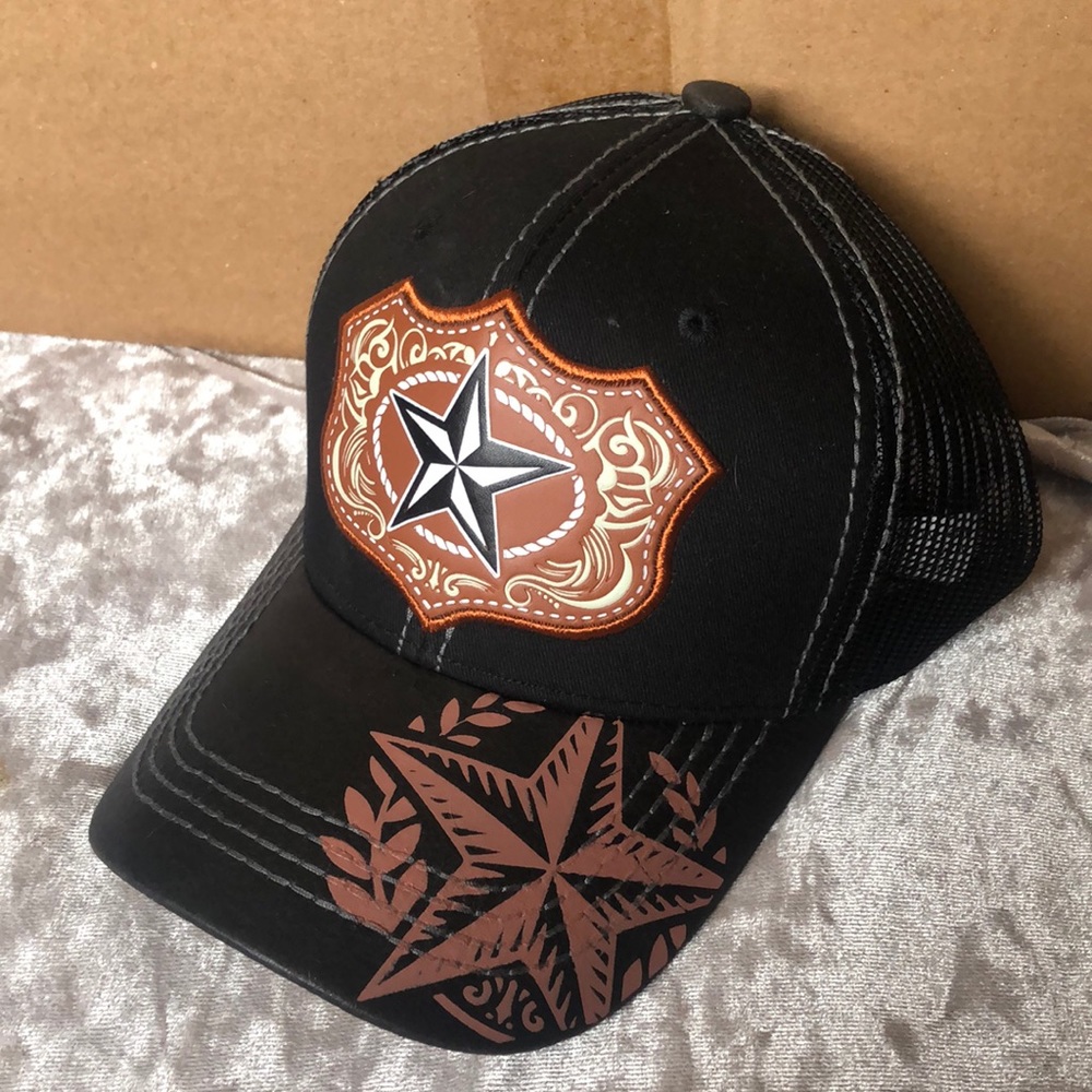 New Mens Western Star Hat Cap Cachucha Vaquero Cowboy